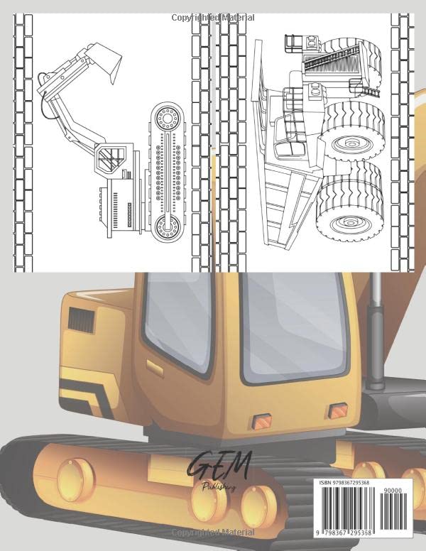 Construction Vehicles Coloring Book: Fun Designs with Cool Vehicles and Transport for Kids to Color G.E.M.